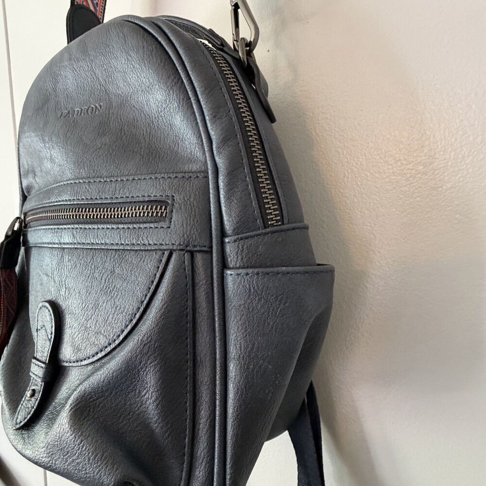 FADEON Women’s Backpack Purse Vegan Leather Waterproof Blue Multi-Pocket Travel - Picture 6 of 16